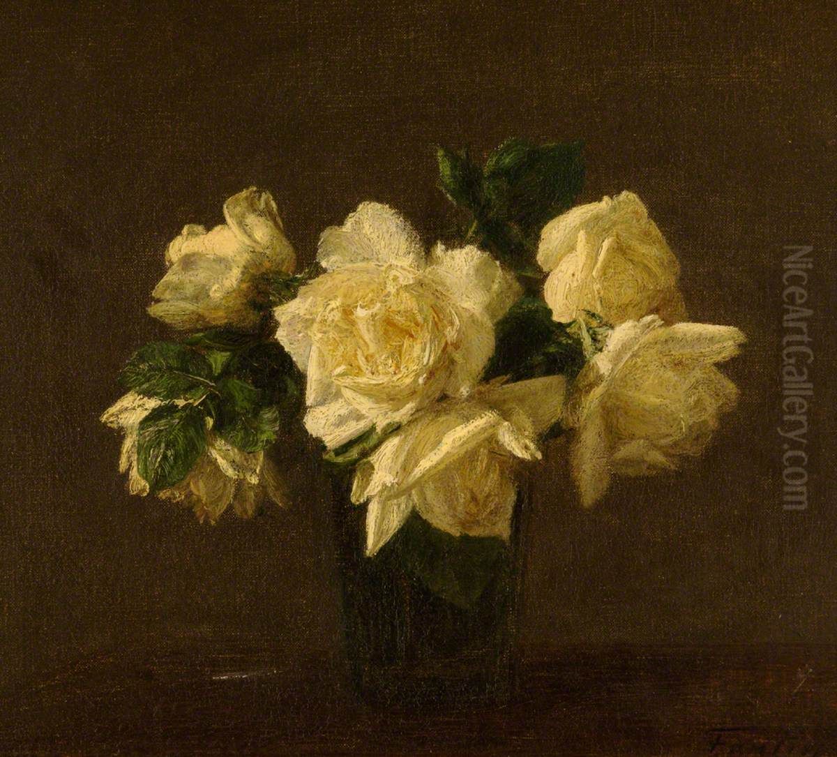 Yellow Roses Oil Painting by Henri Fantin-Latour