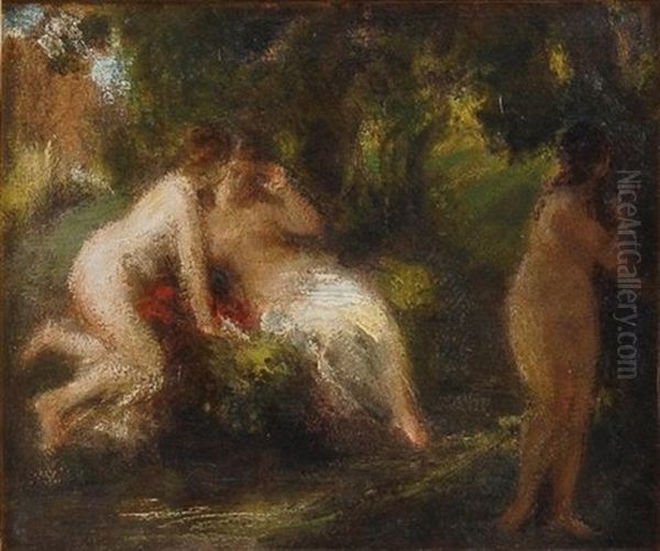 Banistas En El Bosque Oil Painting by Theodore Fantin-Latour