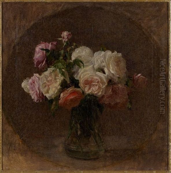 Bouquet De Roses Oil Painting by Victoria Dubourg