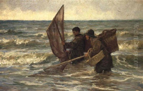 De Garnaalvissers Oil Painting by Edgard Farasyn