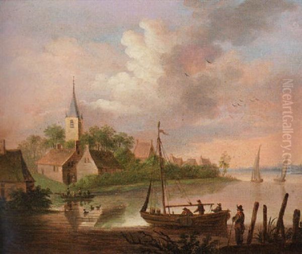 Village View With Steeple Oil Painting by Paulus Constantin La Fargue