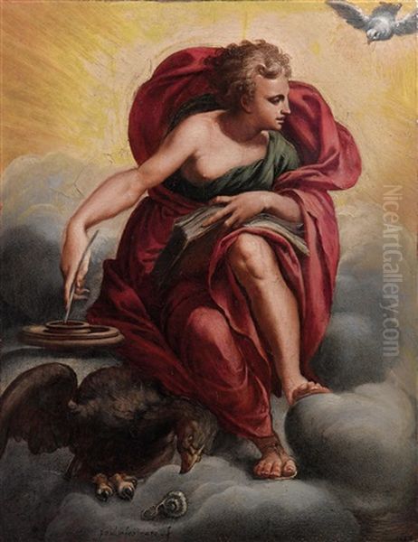 Saint John The Evangelist Oil Painting by Paolo Farinati
