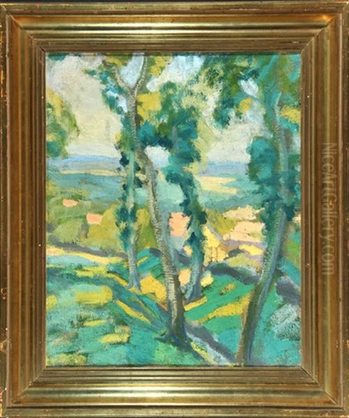 Hugelige Landschaft Mit Baumen Oil Painting by Istvan Farkas