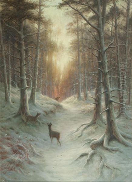 Startled Oil Painting by Joseph Farquharson