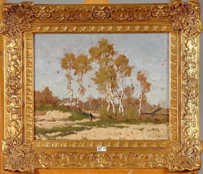 Paysage De Campine Anime Oil Painting by Alphonse Asselbergs