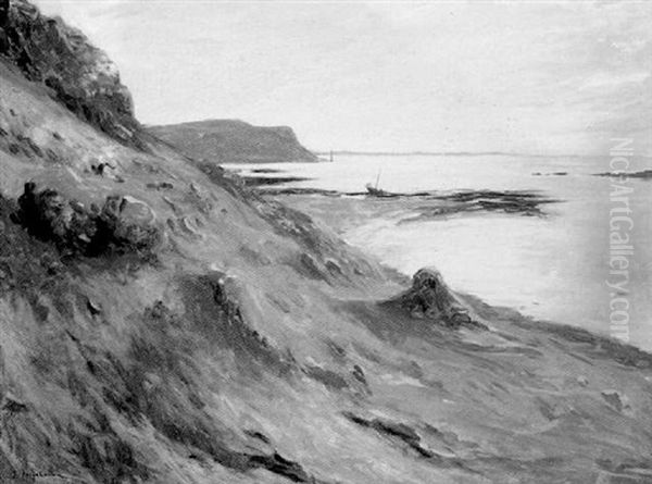 Haymaking By The Coast Oil Painting by Joseph Farquharson