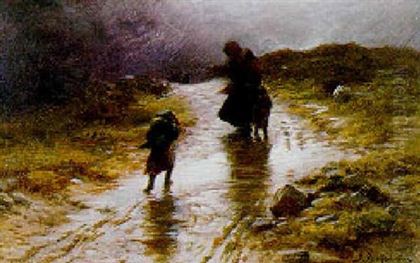 Cauld Blaws The Wind Oil Painting by Joseph Farquharson