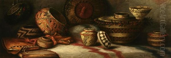 Indian Baskets Oil Painting by Ellen Frances Farr