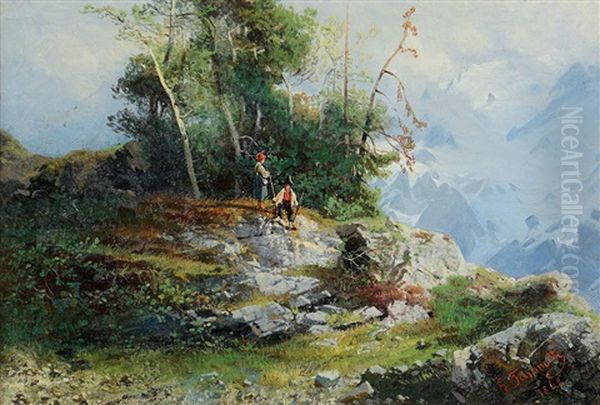 Serenita Alpestre Oil Painting by Gaetano Fasanotti