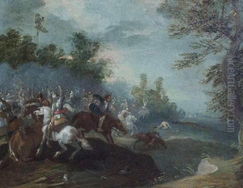 Scene De Bataille Oil Painting by Jan Asselyn