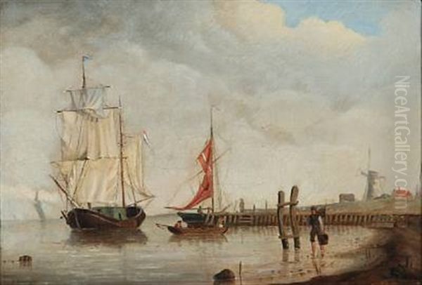 Summer Day At A Danish Coast Oil Painting by Viggo Fauerholdt