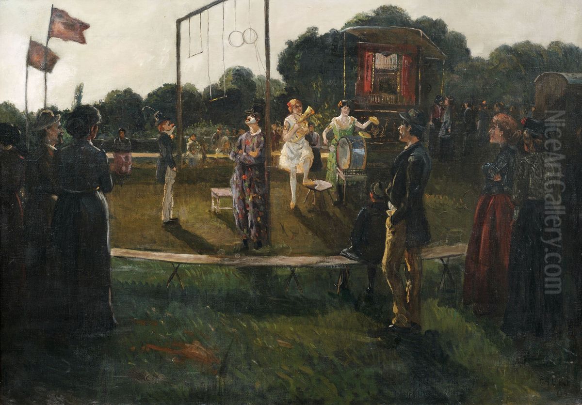 Wanderzirkus Oil Painting by Amandus Faure