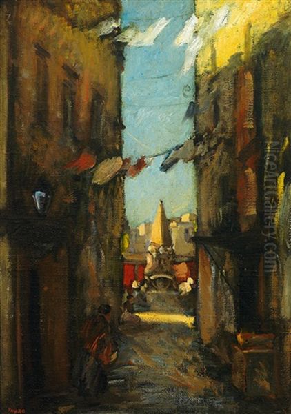 Gasse In Neapel Oil Painting by Amandus Faure