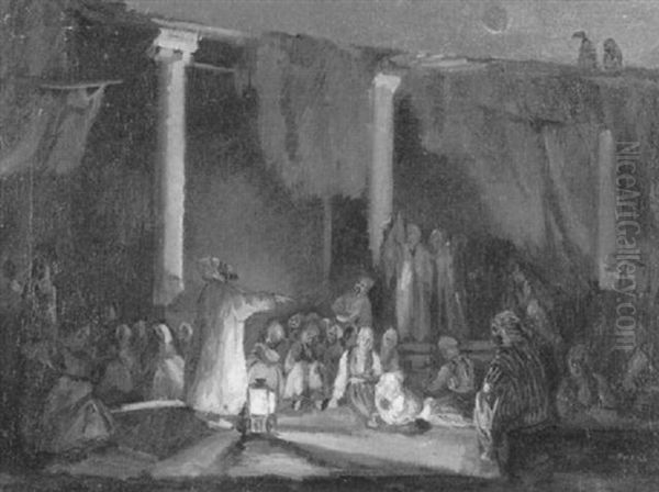 Nachtliche Orientalische Szene Oil Painting by Amandus Faure