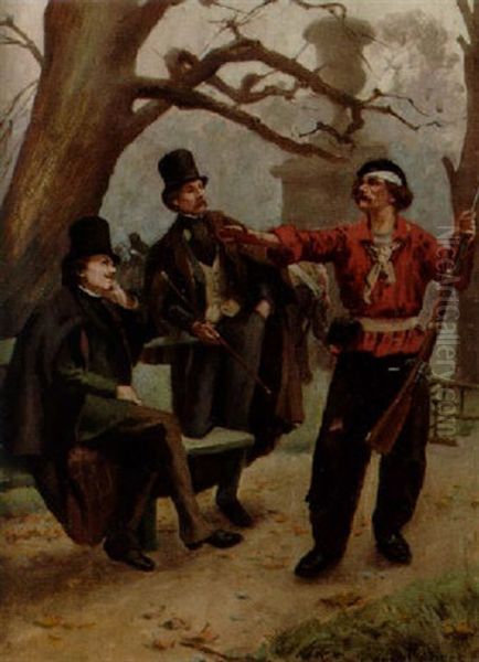 Herrarna Och Soldaten Oil Painting by Jean Joseph Leon Fauret