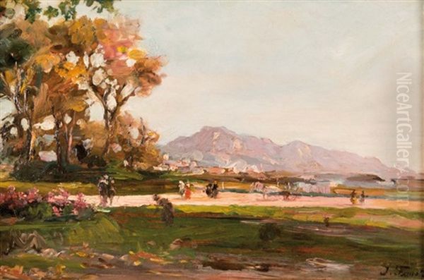 Parc Borely Oil Painting by Joseph Faust