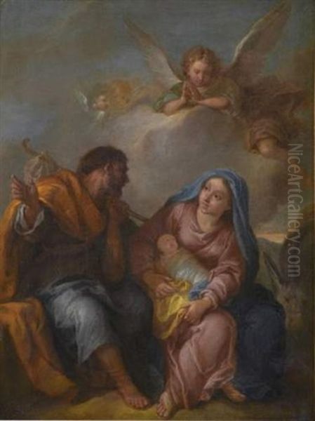 Le Repos Pendant La Fuite En Egypte Oil Painting by Henri-Antoine de Favanne