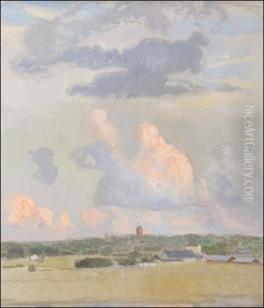 Auringonsateet Heijastuvat Pilviin - Solstralarna Speglas I Molnen Oil Painting by Antti Faven