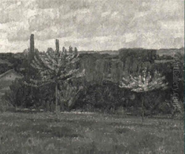 Wiese Mit Bluhenden Obstbaumen Oil Painting by Joseph Favre