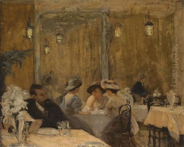 The Cafe Royal Oil Painting by Hilda Fearon