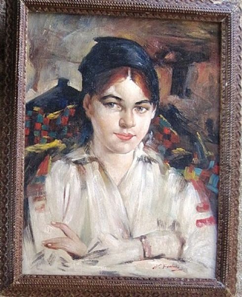 View Of The Thames With Westminster Bridge And Westminster Abbey Oil Painting by Nicolai Ivanovich Fechin