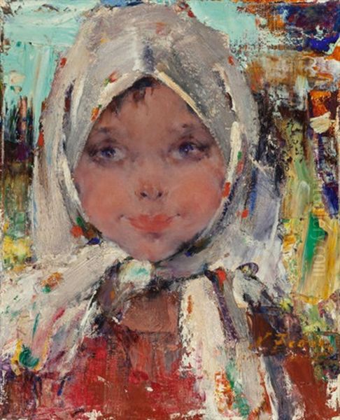 Peasant Girl Oil Painting by Nicolai Ivanovich Fechin