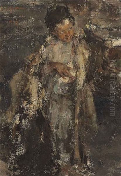 Little Shepherd Boy Oil Painting by Nicolai Ivanovich Fechin