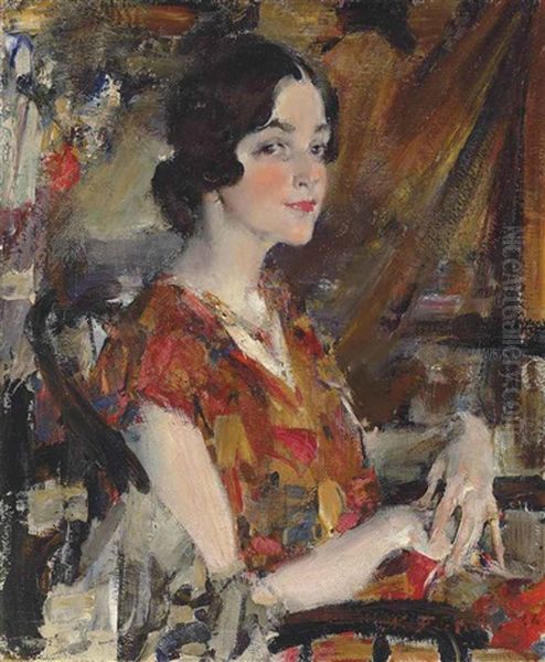 Portrait Of Kate Oil Painting by Nicolai Ivanovich Fechin