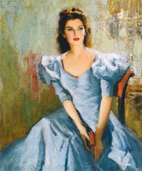 Portrait Of A Lady Oil Painting by Nicolai Ivanovich Fechin