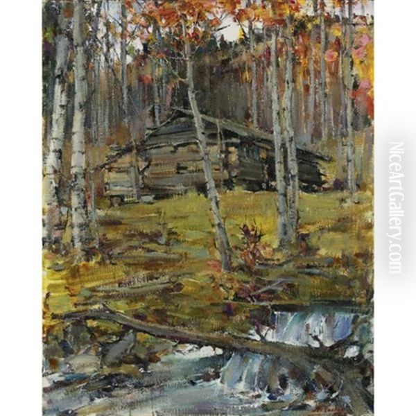 Autumn Trees, Twining Oil Painting by Nicolai Ivanovich Fechin