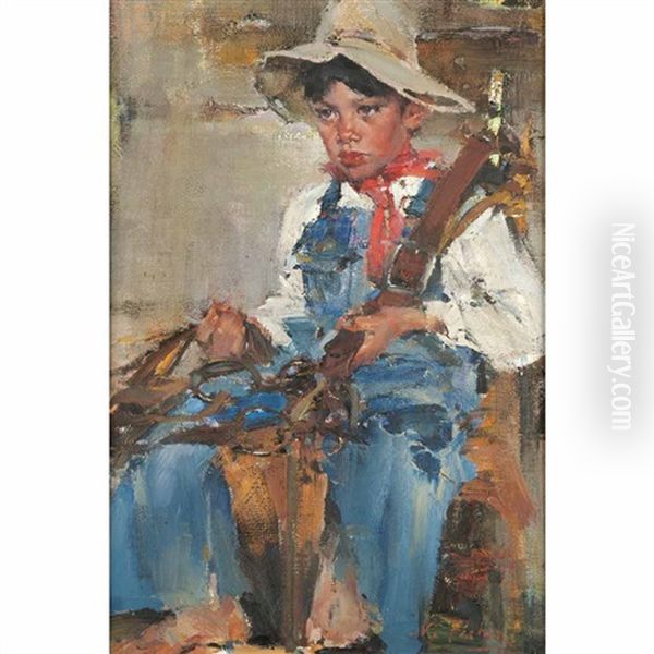 The Little Cowboy Oil Painting by Nicolai Ivanovich Fechin