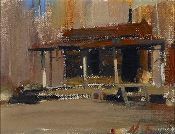 Randall's Cabin In Twingin, Near Taos Ski Valley Oil Painting by Nicolai Ivanovich Fechin