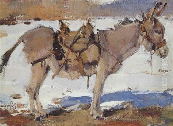 The Little Burro Oil Painting by Nicolai Ivanovich Fechin