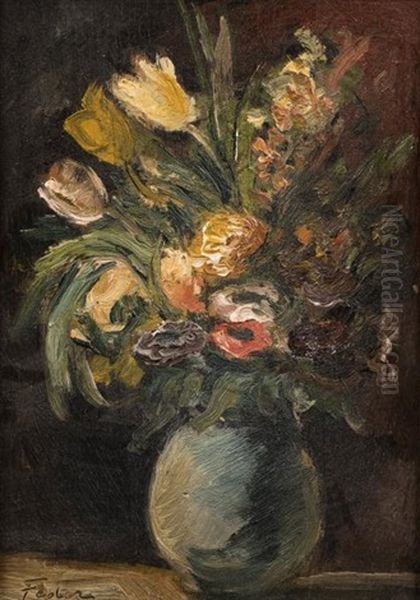 Bouquet De Fleurs Oil Painting by Adolphe Feder