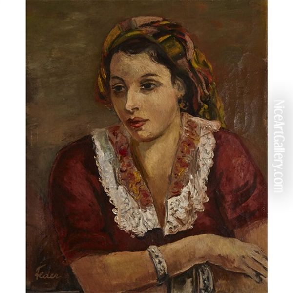 Moorish Woman Oil Painting by Adolphe Feder