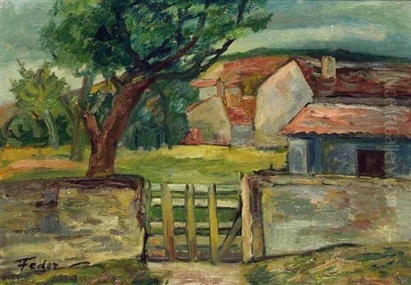 La Ferme Oil Painting by Adolphe Feder