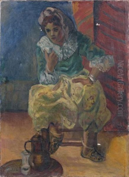 Femme Assise Oil Painting by Adolphe Feder