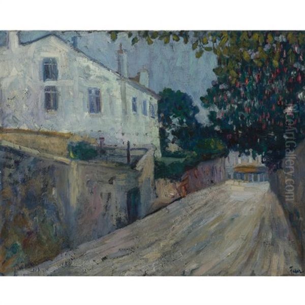 Street Scene Oil Painting by Adolphe Feder