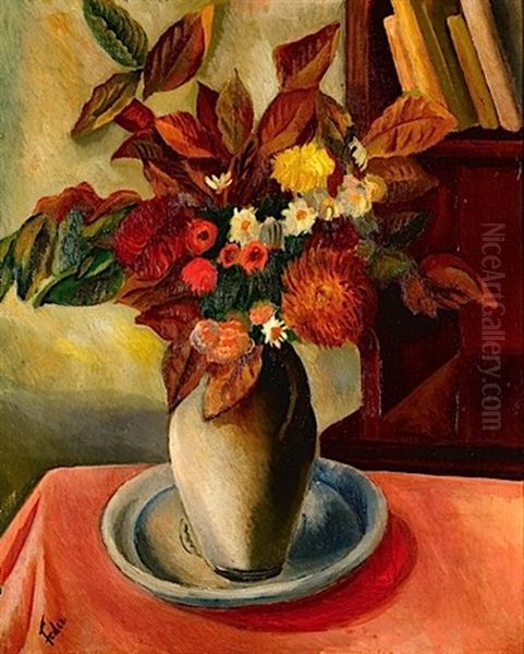 Vase De Fleurs Oil Painting by Adolphe Feder