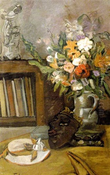 Nature Morte Au Masque Oil Painting by Adolphe Feder