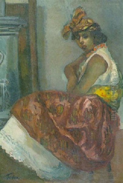 Spanish Lady Oil Painting by Adolphe Feder