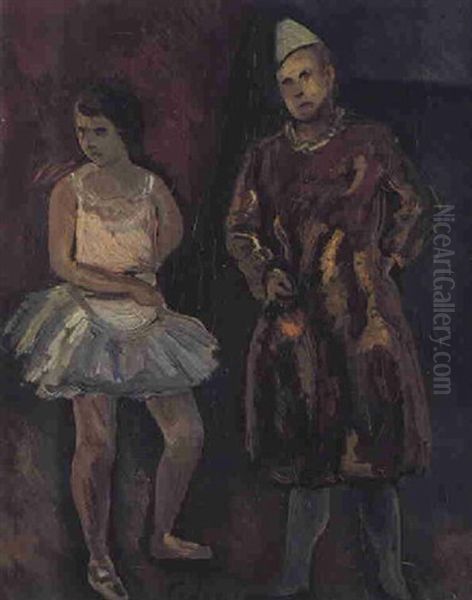 Circus Performers Oil Painting by Adolphe Feder