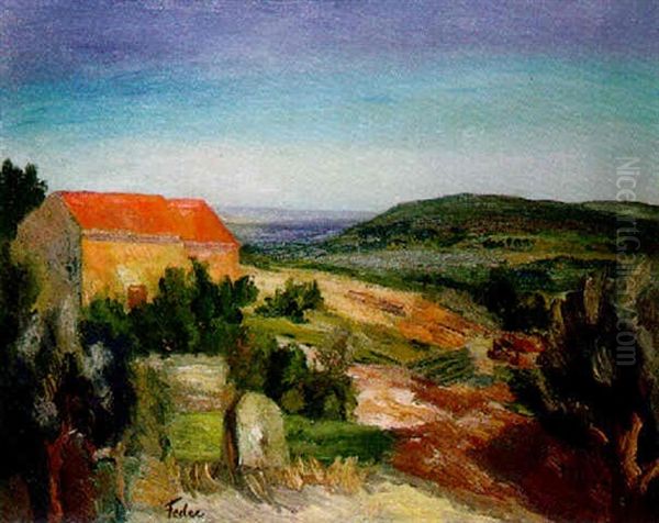 Paysage En Bord De Mer Oil Painting by Adolphe Feder