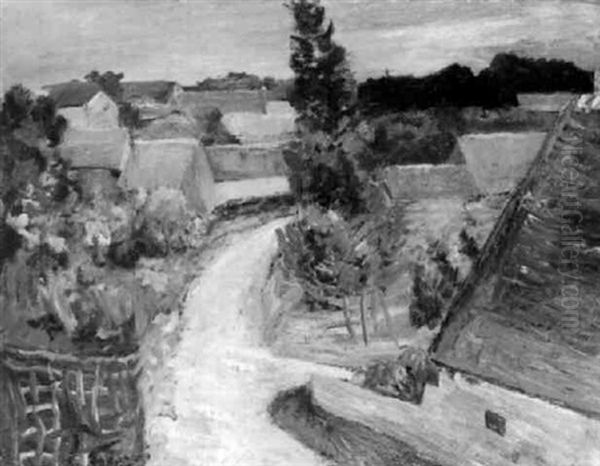 L'entree Du Village Oil Painting by Adolphe Feder