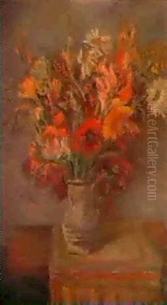 Bouquet De Fleurs Oil Painting by Adolphe Feder
