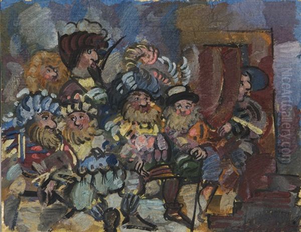 Opernszene Aus Die Meistersinger Von Nurnberg Oil Painting by Fedor Fedorovich Fedorovsky