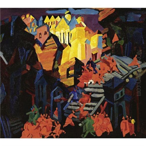 Untitled (set Design) Oil Painting by Fedor Fedorovich Fedorovsky