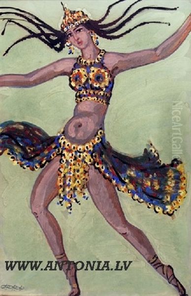 East Dance Oil Painting by Fedor Fedorovich Fedorovsky