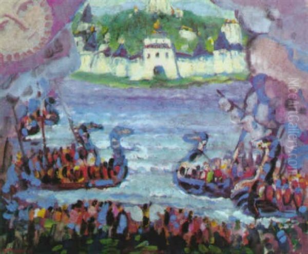 Buhnenbild Zu Sadko Oil Painting by Fedor Fedorovich Fedorovsky