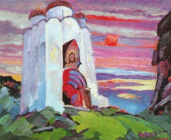 Buhnenbild Zu Knjaz Igor Oil Painting by Fedor Fedorovich Fedorovsky